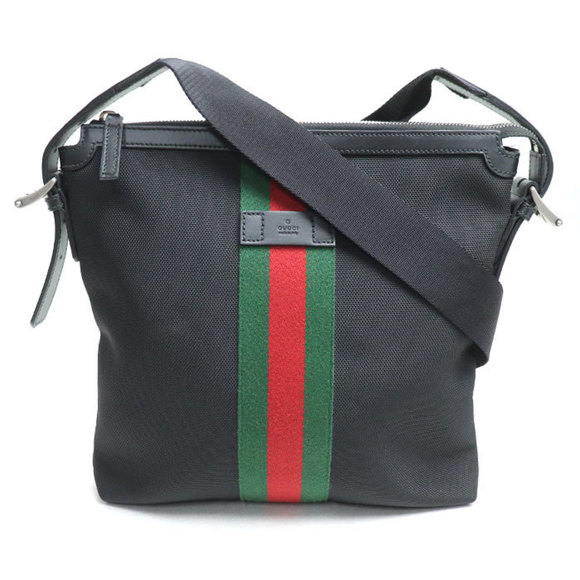 GUCCI Gucci Web Sherry Line Shoulder Bag Black 631199 KWT7N 1060 Outlet Men's - Picture 1 of 5